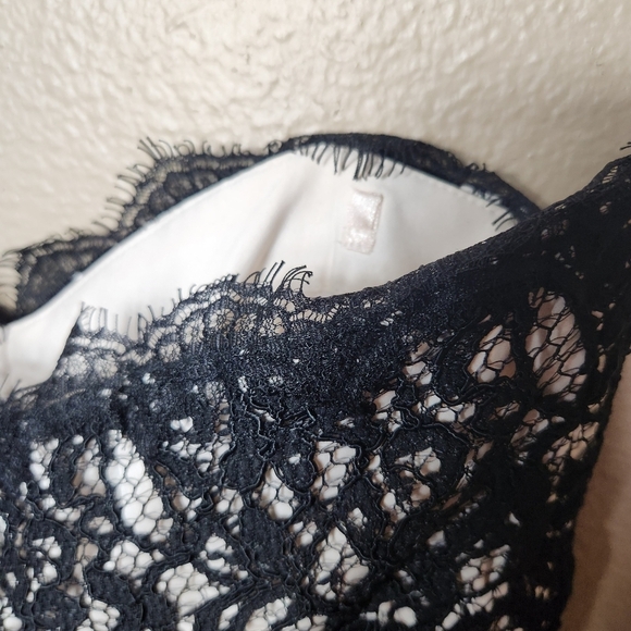 WHBM Womens Black Lace Strapless Above Knee Sheath Cocktail Dress |2| - Picture 6 of 7